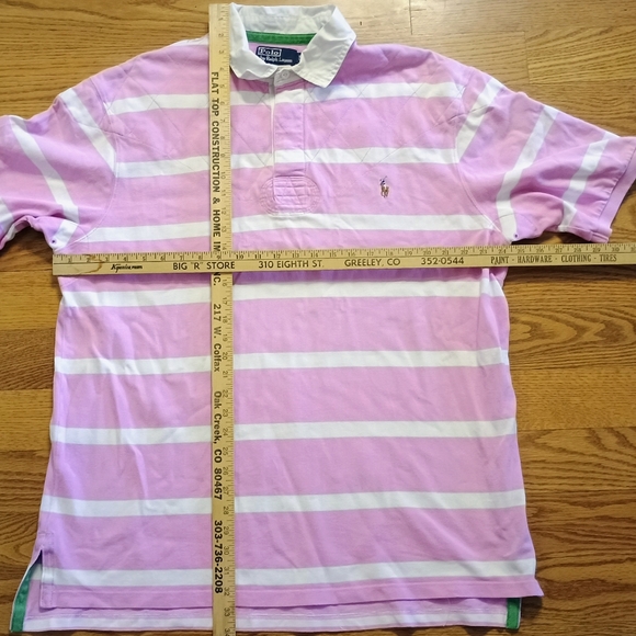 Rare Vintage Polo Ralph Lauren Polo Shirt XLT Big Pink White Collar Quilted - Picture 6 of 9